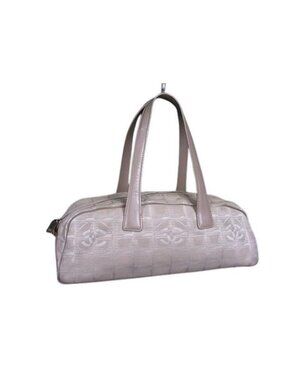 Chanel Shoulder Bag New Travel Line Beige Nylon Canvas And Leather